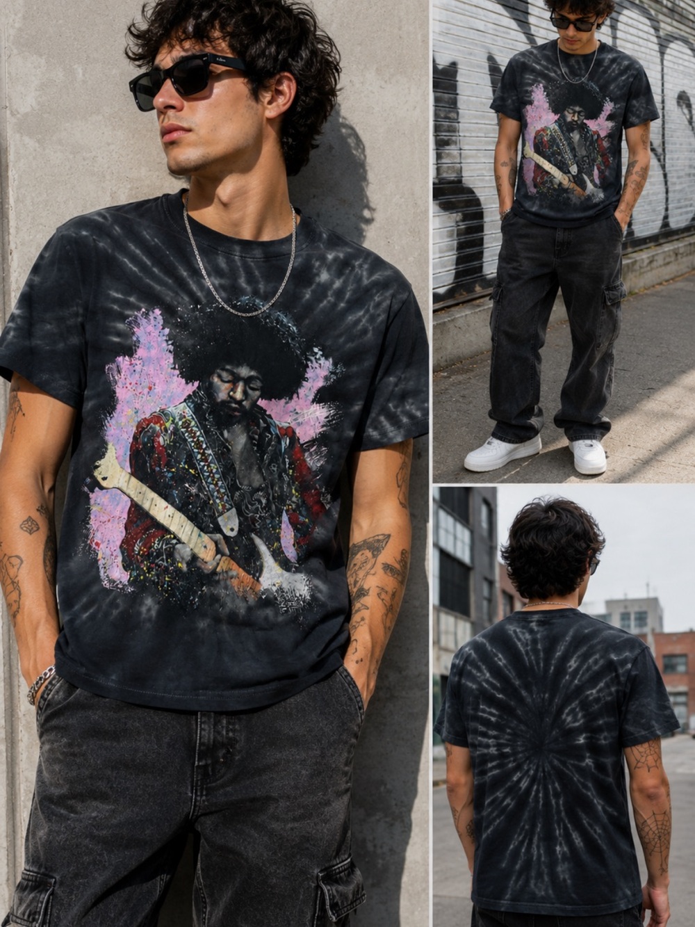 Get Down Art ICONS Jimi Hendrix Tie Dye Graphic Tee
